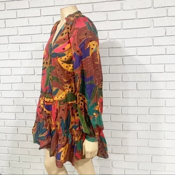 Farm Rio Women’s Leopard's Jungle Cotton Mini Dress‎ - Picture 7 of 14